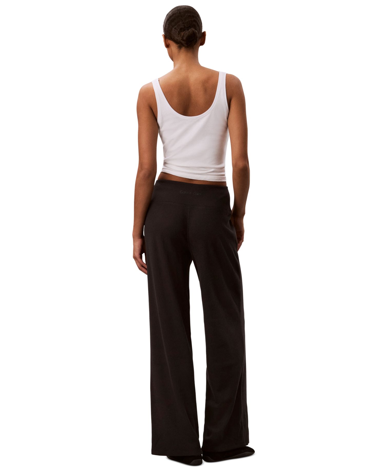 Women's Pull-On Waffle-Knit Relaxed-Fit Straight-Leg Pants