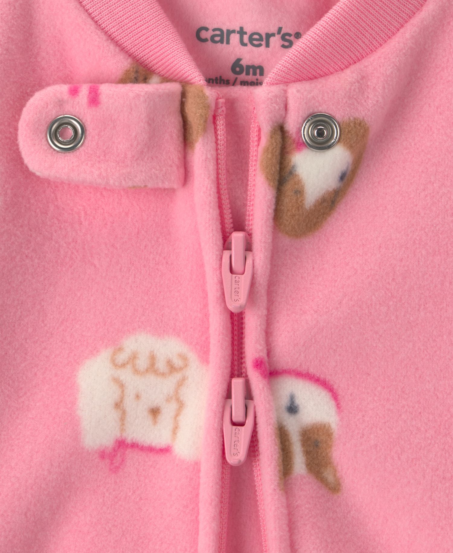 Baby Girls' Dog Fleece 2-Way Zip Sleep & Play