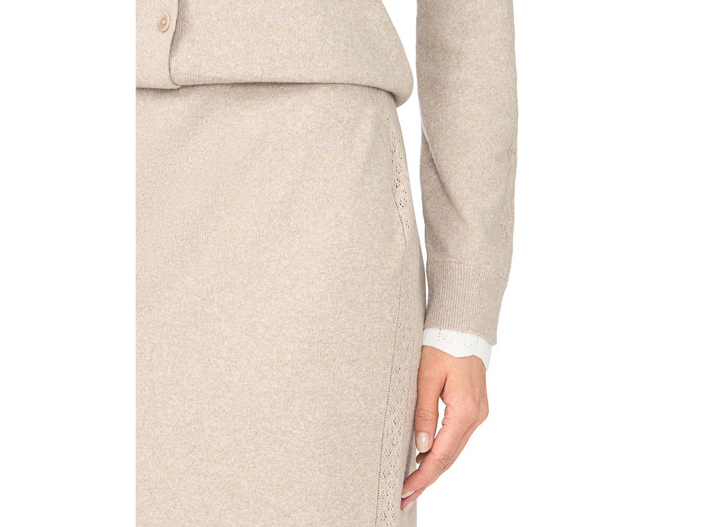 Женская юбка CeCe Pull-On Pencil Knit Midi, цвет: Меланжевый серо-коричневый — фото 4