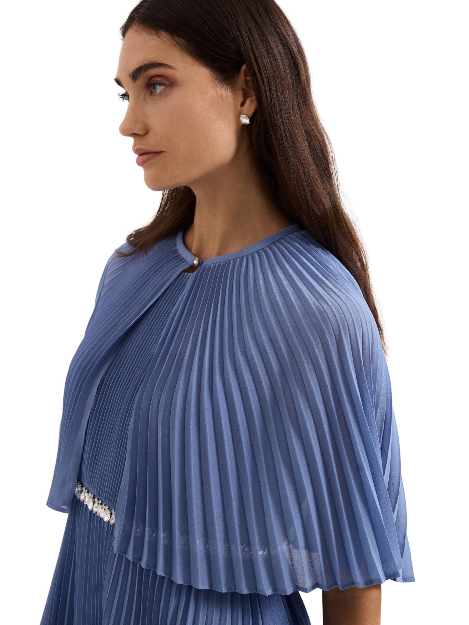 Women's Anora Pleated Cover Up Cropped Sheer Cover-Up