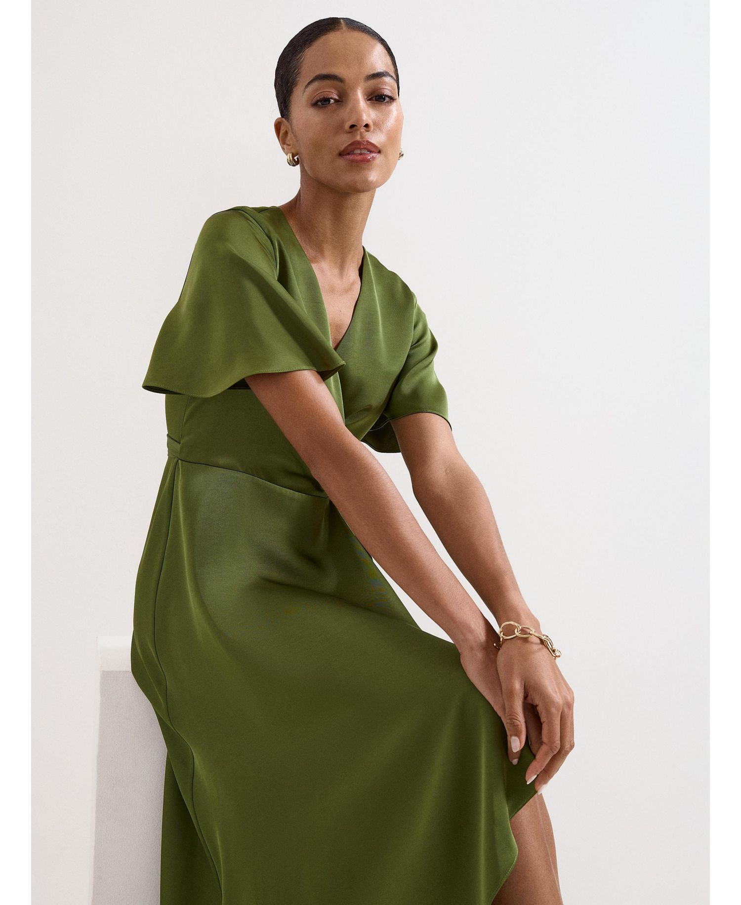 Women's Julissa V-Neck Satin Dress
