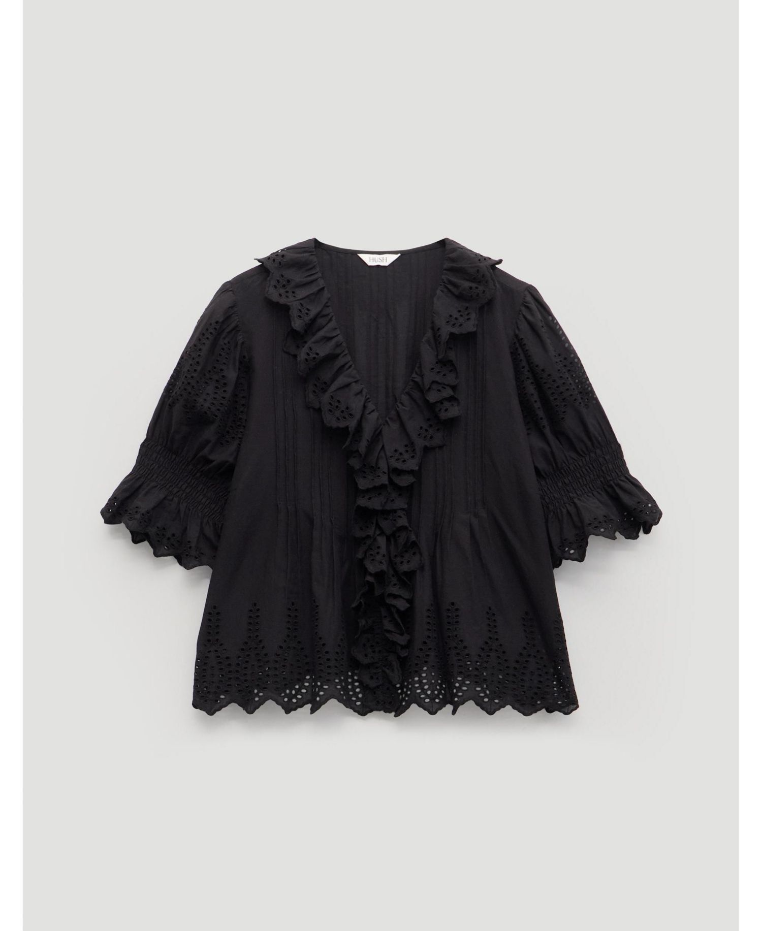 Women's Koa Short-Sleeve V-Neck Ruffle Blouse