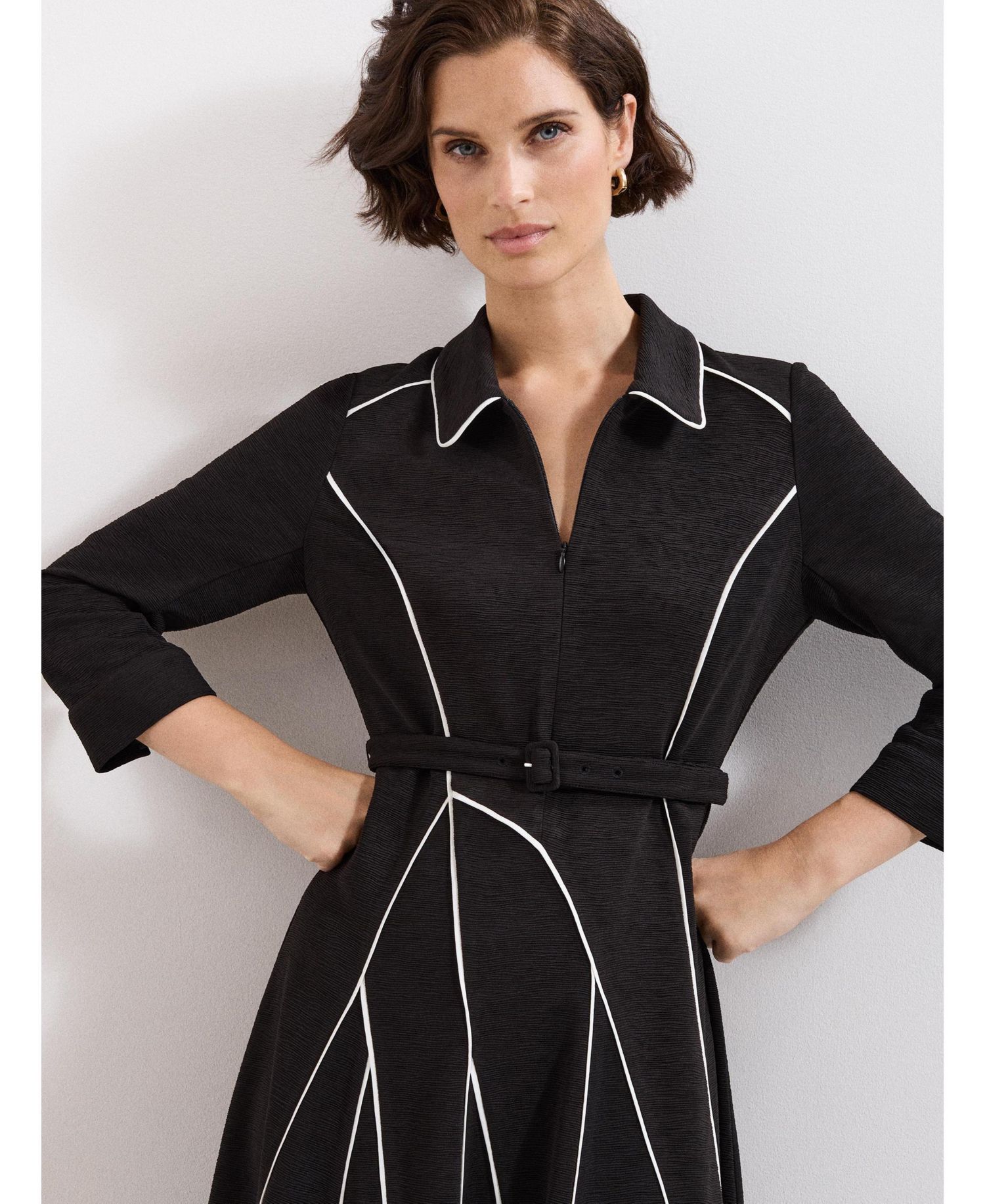Women's Tilly Collared A-Line 3/4-Sleeve Dress
