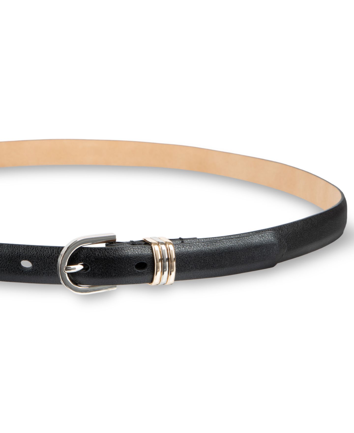 Женские ремни Calvin Klein Skinny Solid and Embossed Belt Set, цвет: Чёрный / Красный — фото 3