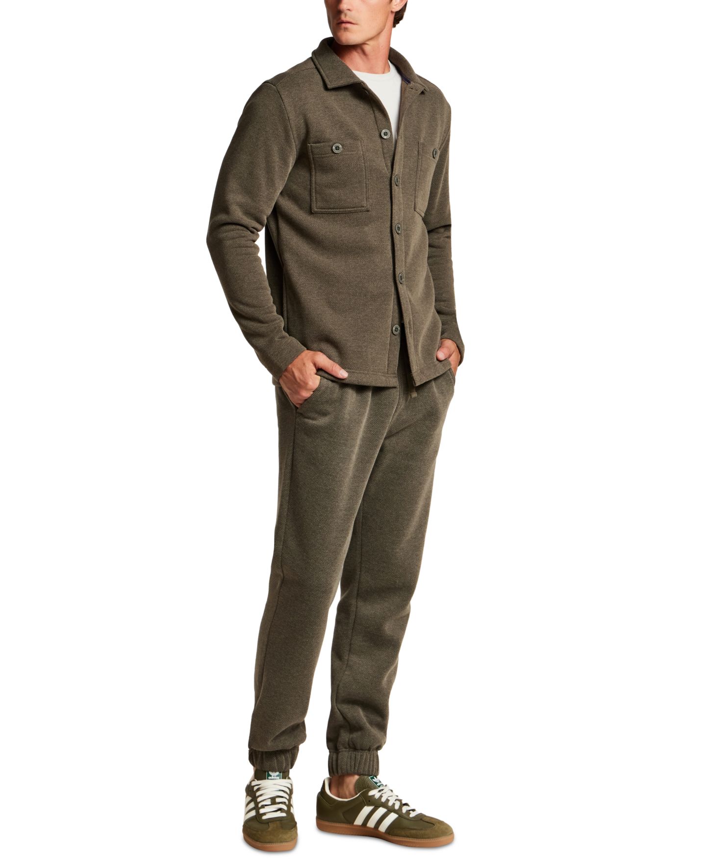Мужские брюки Weatherproof Vintage Pebble Fleece Jogger, цвет: Тёмно-зелёный ночной — фото 3