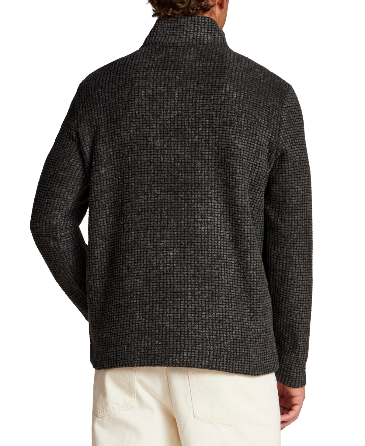 Weatherproof Vintage Men's Terry Grid Fleece Quarter-Zip Sweater