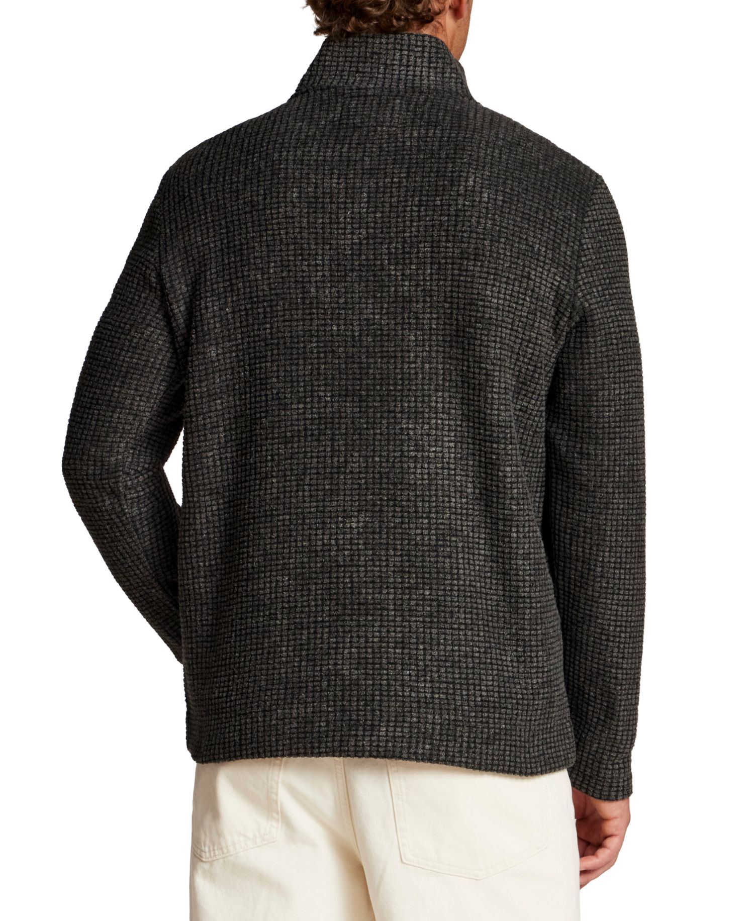 Men's Terry Grid Fleece Quarter-Zip Sweater