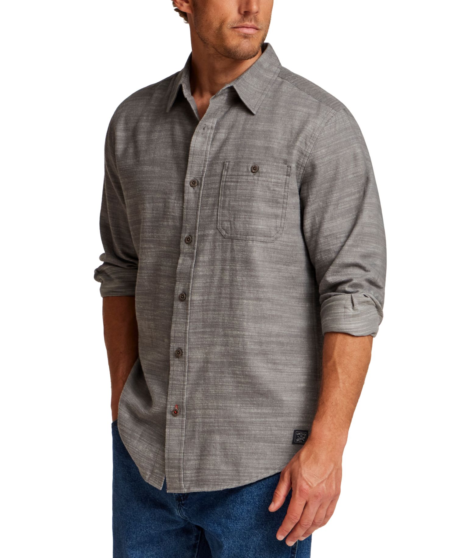 Men's Peached Slub Solid Shirt
