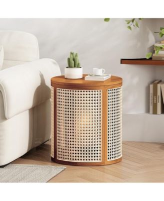  Rubber Wood Side Table End Table with MDF Stable Base