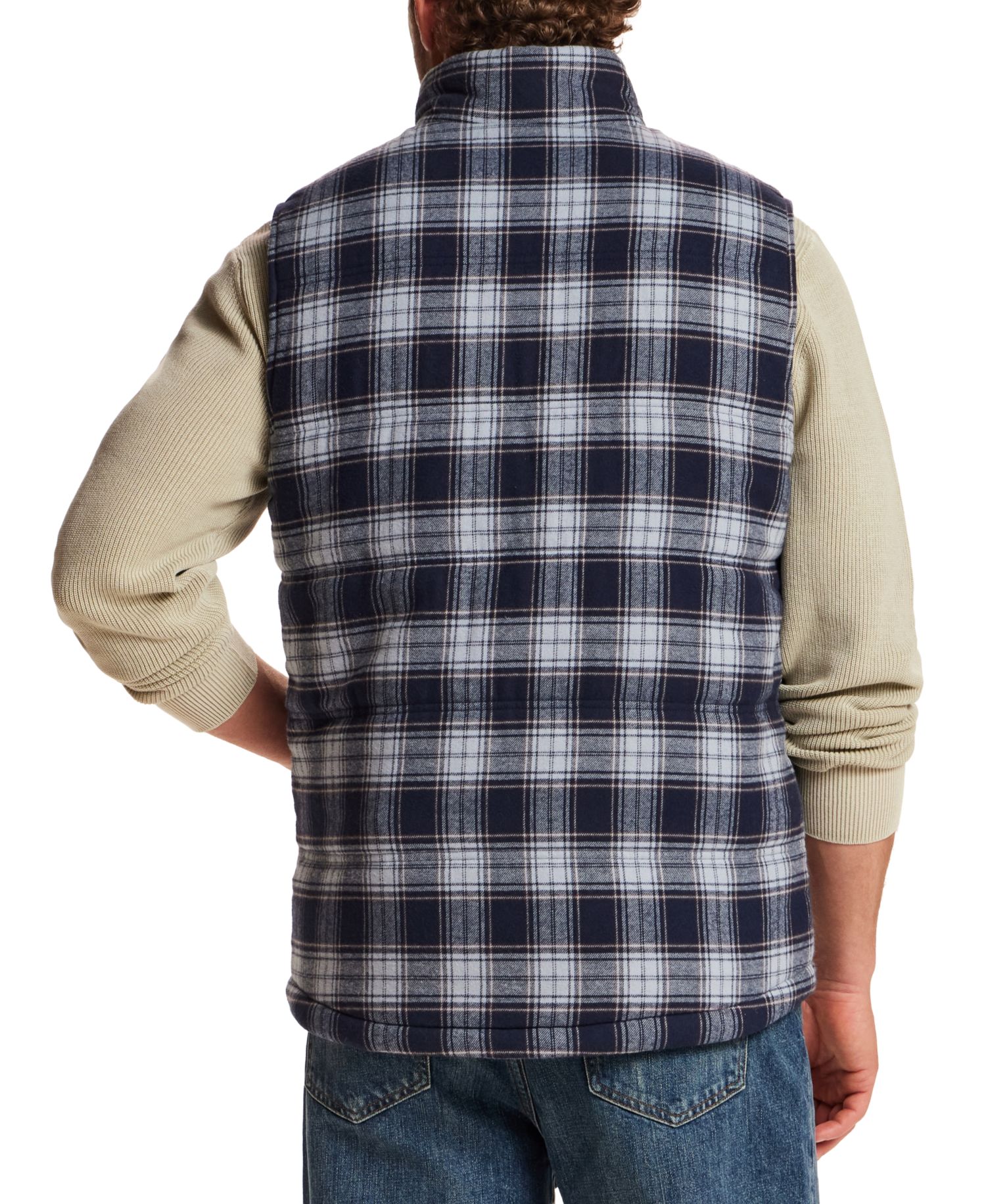 Men's Sherpa Plaid Flannel Vest