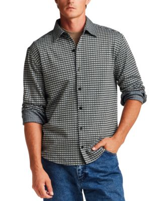 Men's Knit Check Long-Sleeve Shirt