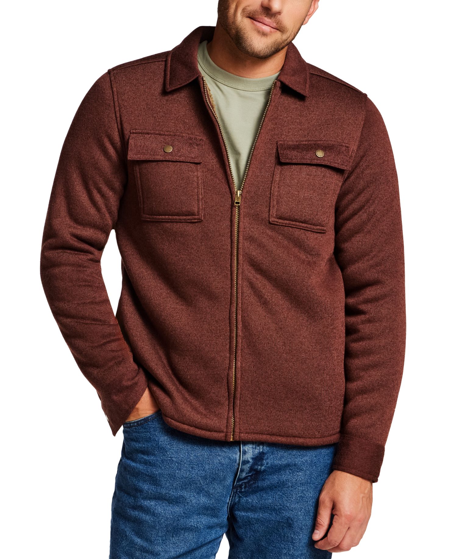 Men's Sherpa Fleece Shirt Jacket