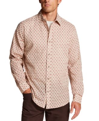 Men's Dobby Motif Holiday Print Shirt
