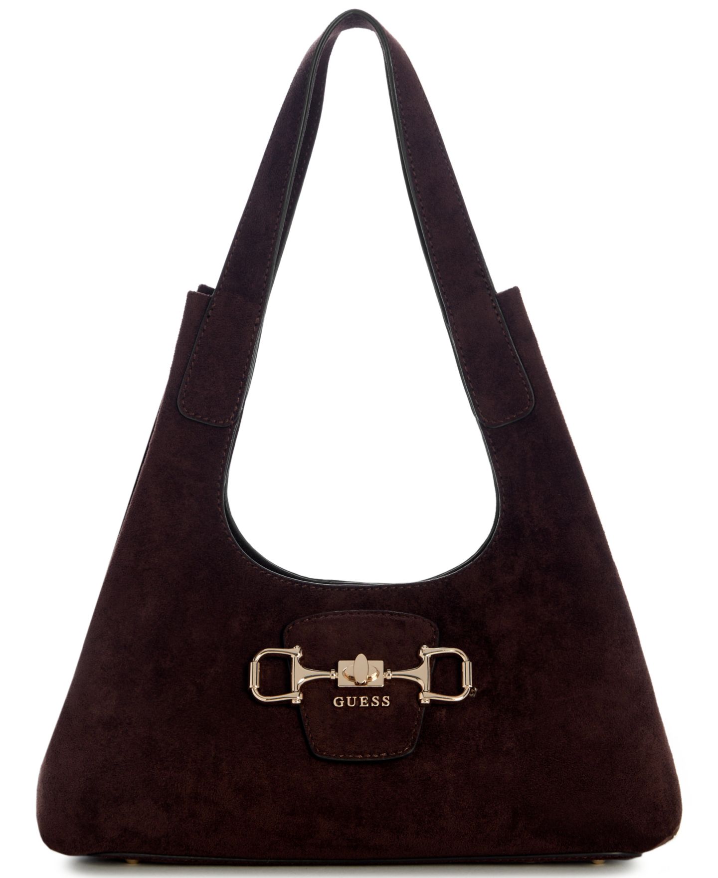 Женская сумка GUESS Sunset Medium Hobo Handbag, цвет: Тёмно-коричневый — фото 1