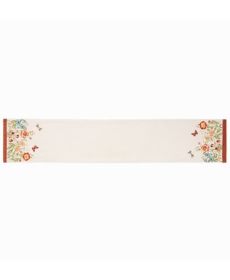 Butterfly Meadow Fall Embroidered Table Runner, 14" x 72"