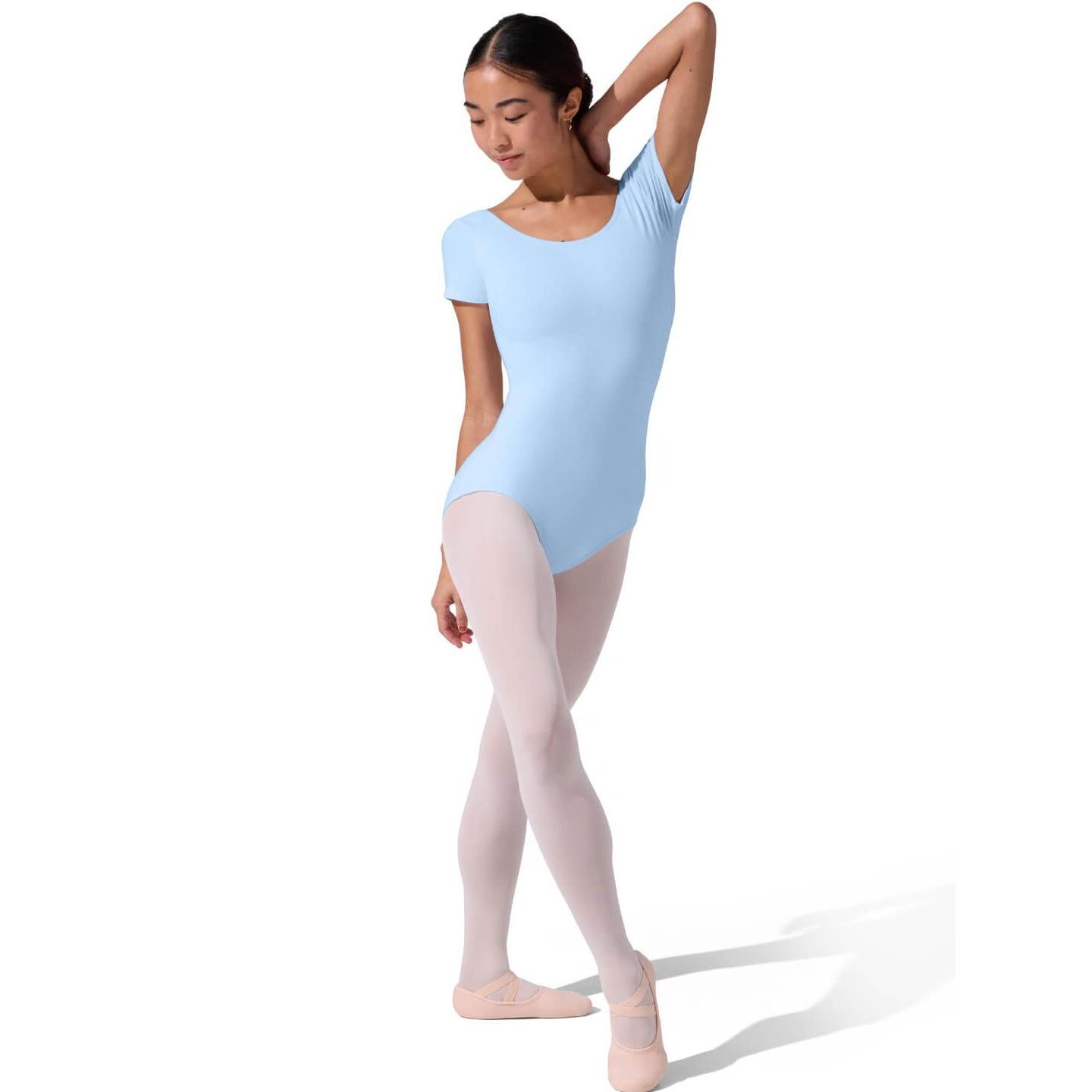 Женский топ Capezio Short Sleeve Leotard, цвет: Синий — фото 4