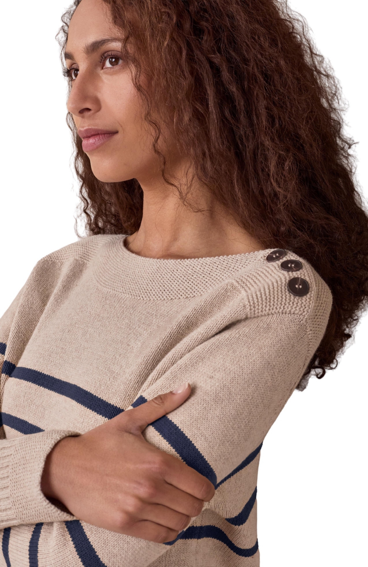 Celtic & Co. Women's Button Detail Gansey Sweater