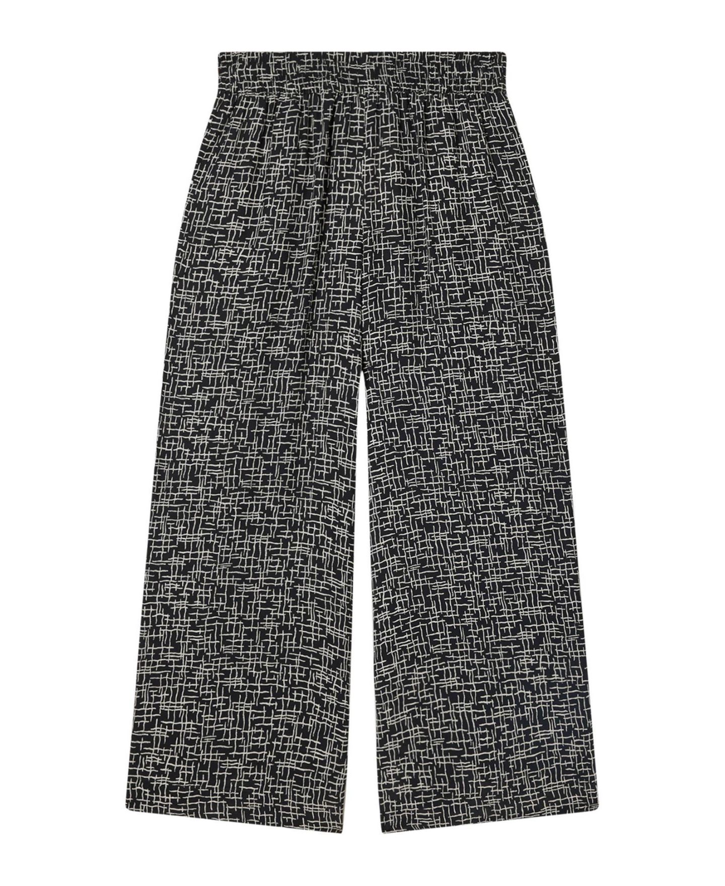 Женские брюки Whistles Woven Grid Crop Wide-Leg, цвет: Чёрный / Разноцветный — фото 2