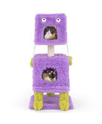 Monster-Themed Cat Tower with 2 Private Condos, 44 Inch