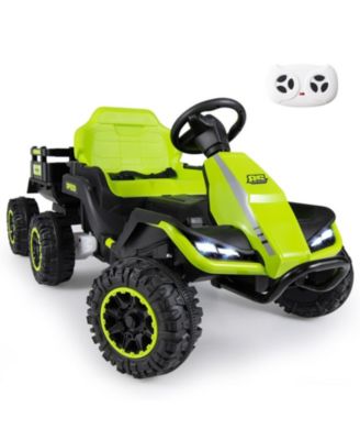 24V Kids Ride On Tractor with Detachable Trailer, Remote Control, 66 lbs Weight Limit, Ages 3+