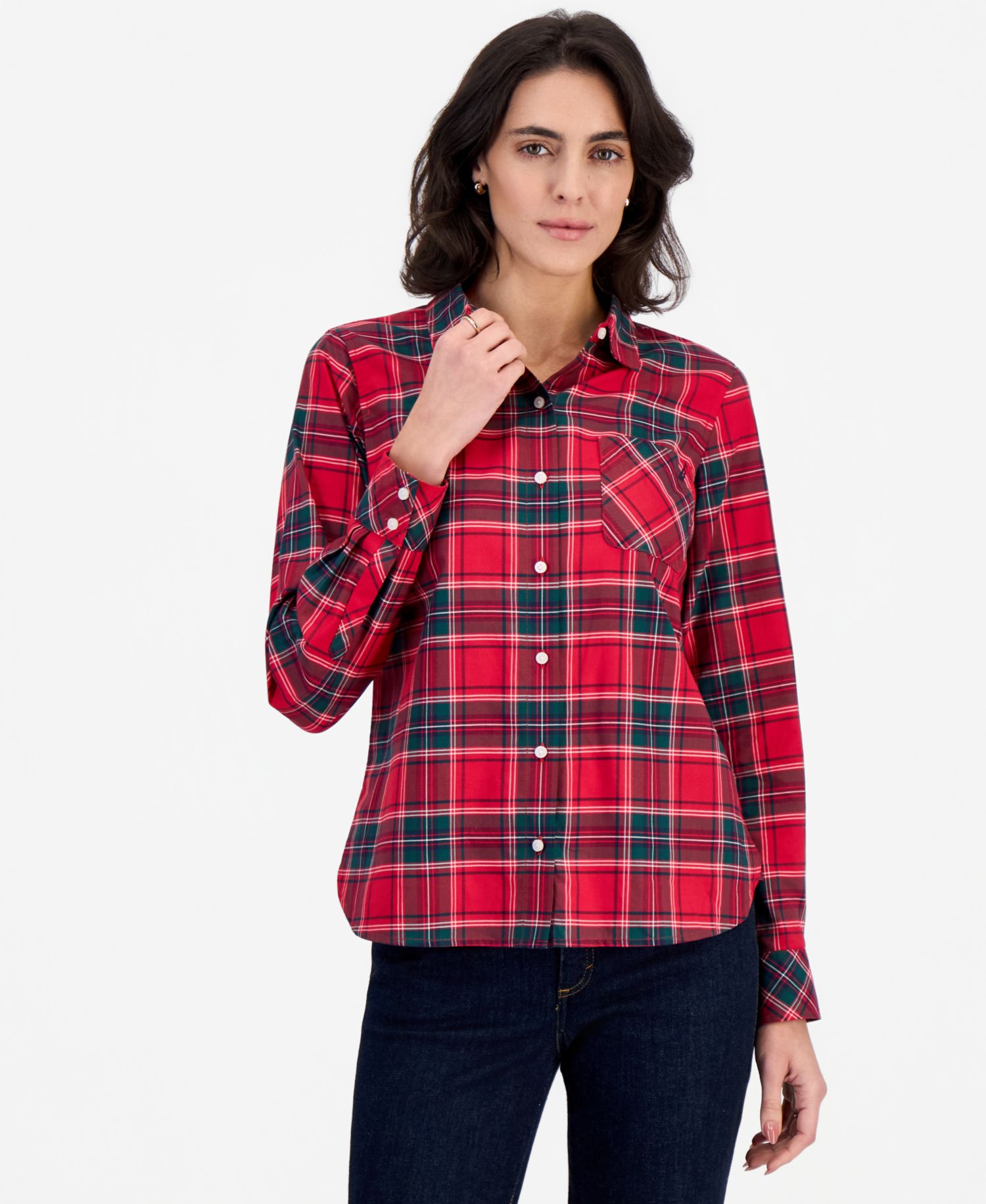 Women's Tartan Roll-Tab Shirt