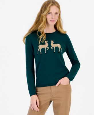 Women's Holiday Reindeer Long-Sleeve Sweater