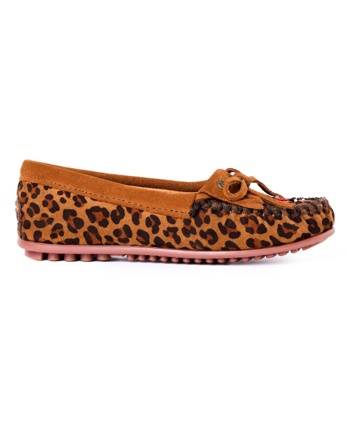 Женские леопардовые мокасины Minnetonka Thunderbird Animikii, цвет: Рыжевато-коричневый леопардовый с принтом — фото 2