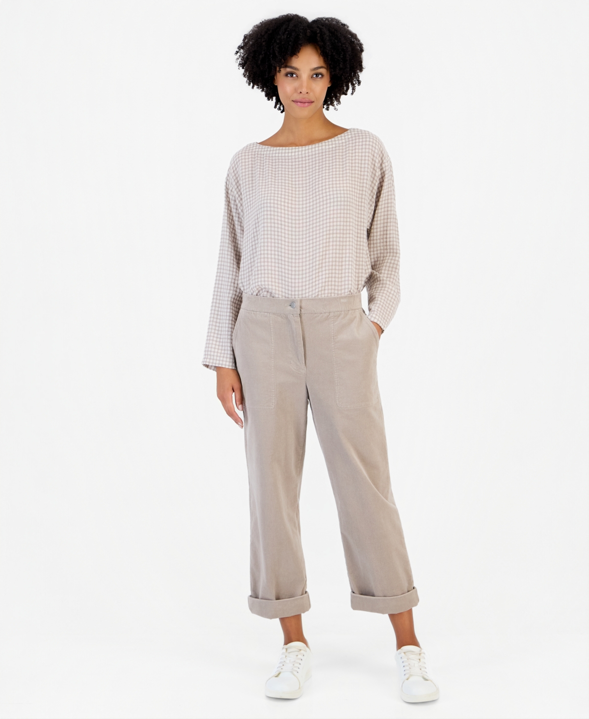Eileen Fisher Women's Corduroy Straight Ankle Pants