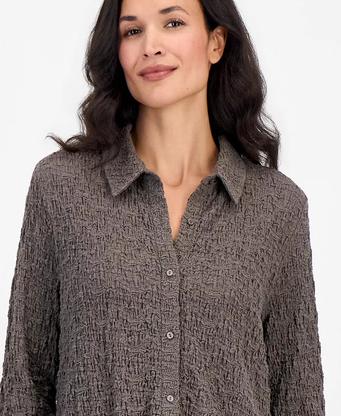Women's Long-Sleeve Classic Collar Slim Blouse - thumbnail 6