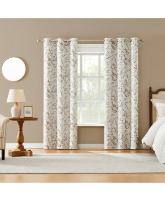 Bria Antique Botanical 100percentage  Blackout Grommet Curtain Panel
