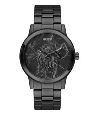 Men's Quartz Black Stainless Steel Watch 44mm