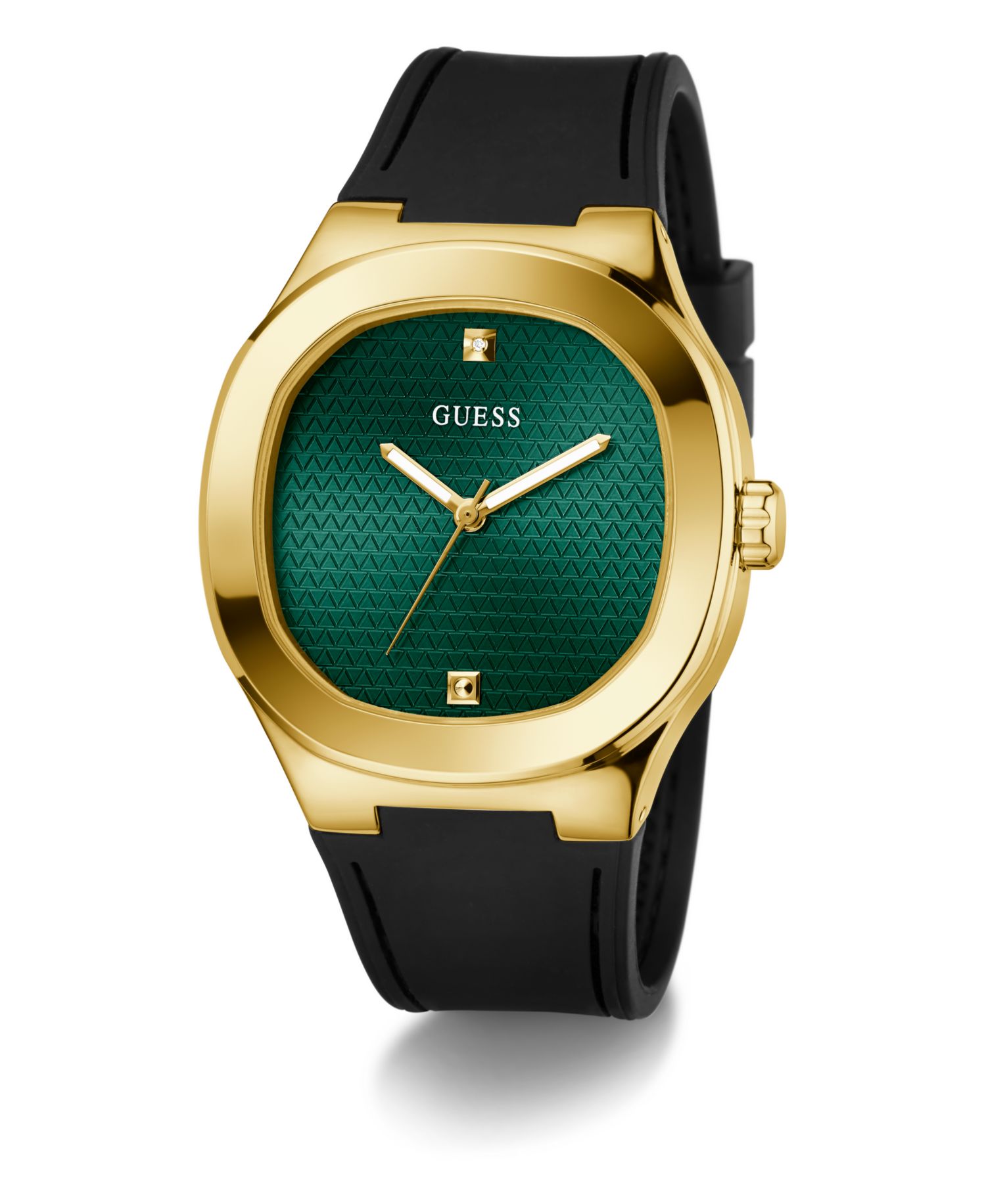 Men's Quartz Black Silicone Watch 42mm