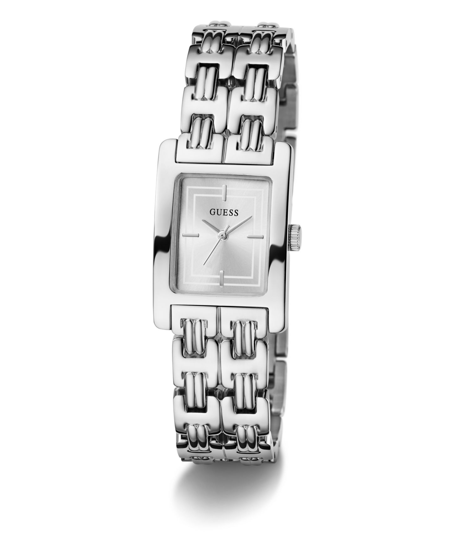 Женские часы GUESS Quartz Silver-Tone Stainless Steel Watch 24mm x 23mm — фото 5