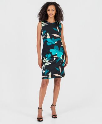 Women's Sleeveless Sheath Floral Dress