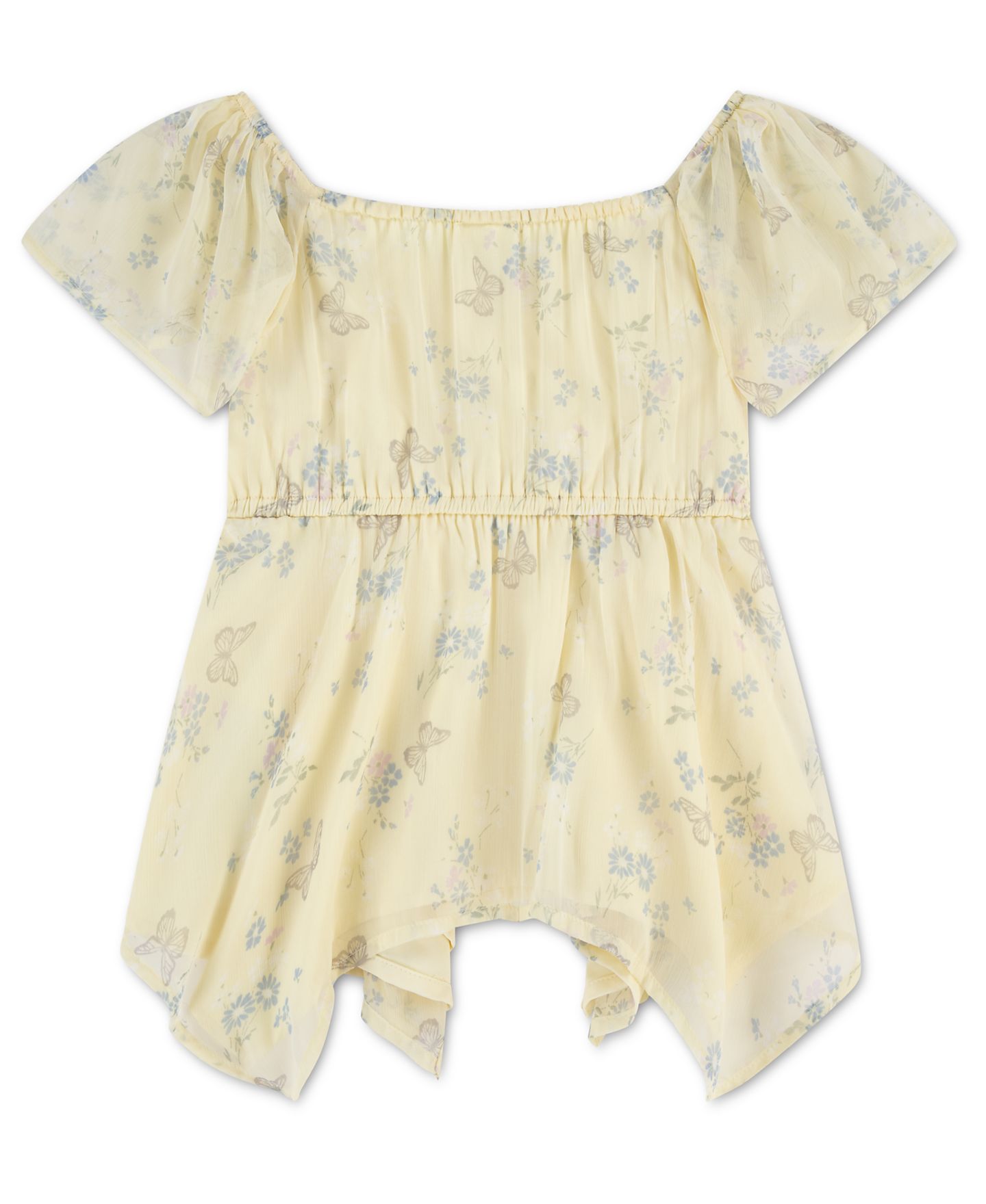 Топ abercrombie kids Short-Sleeve Top для девочек, цвет: Светлый пастельный жёлтый — фото 2