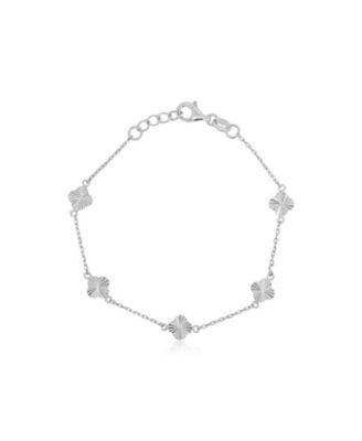 Mini Fluted Clover Bracelet Sterling Silver