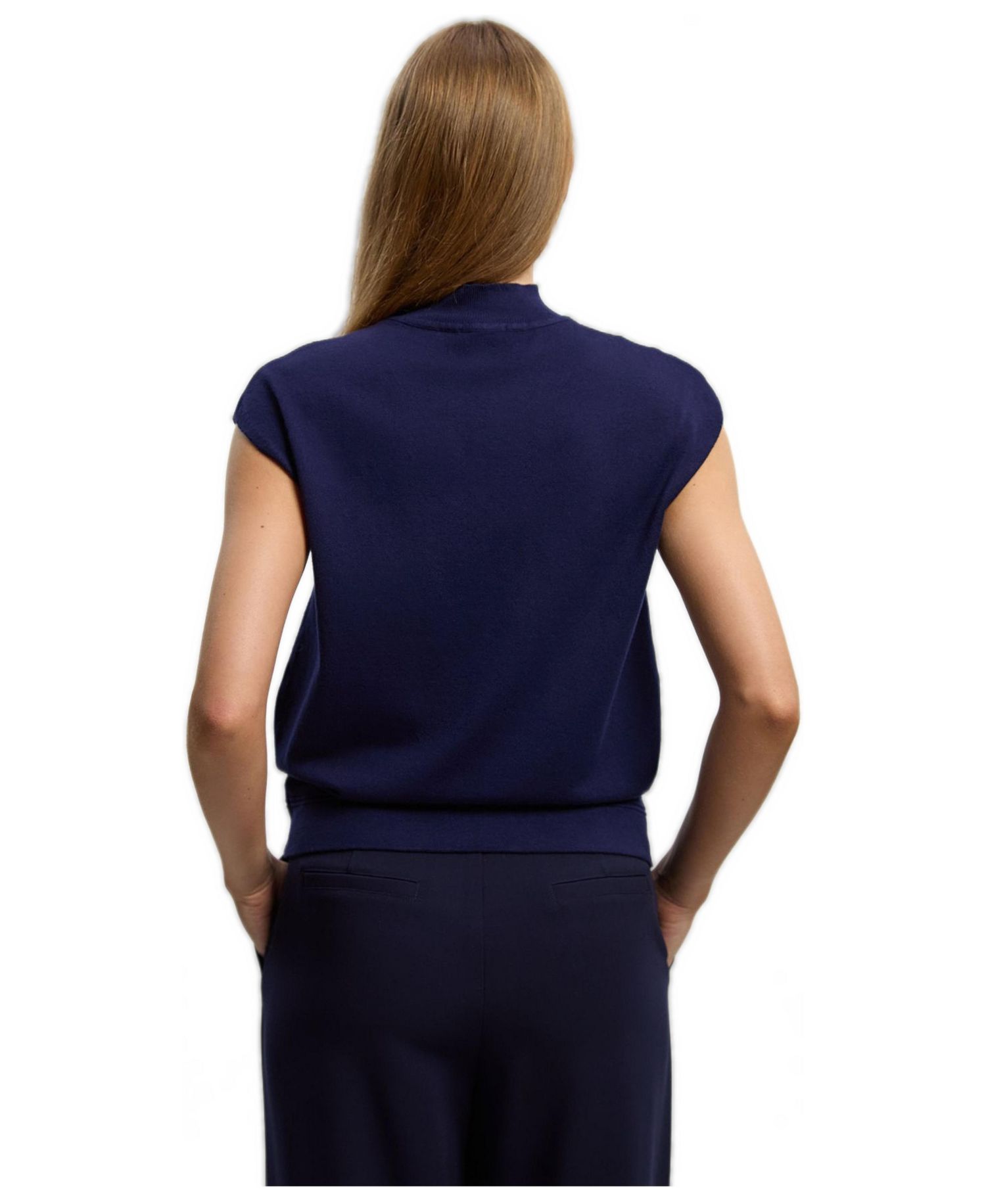 Women's High Neck Knit Tank Top