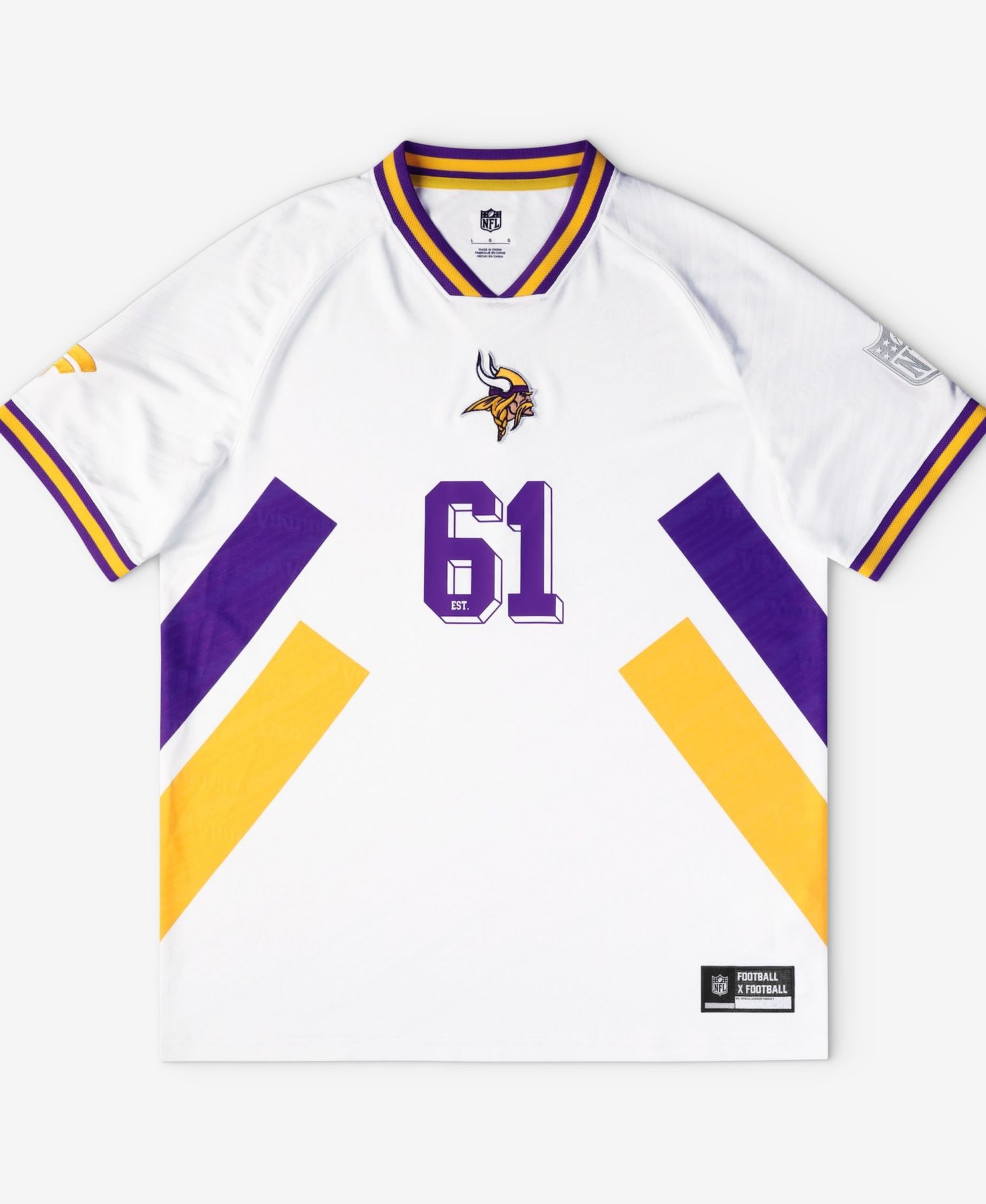 Men's White Minnesota Vikings Football x Football V-Neck Fan Jersey