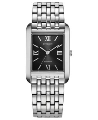 Men's Classic Silver-Tone Stainless Steel Bracelet Watch 26.5mm