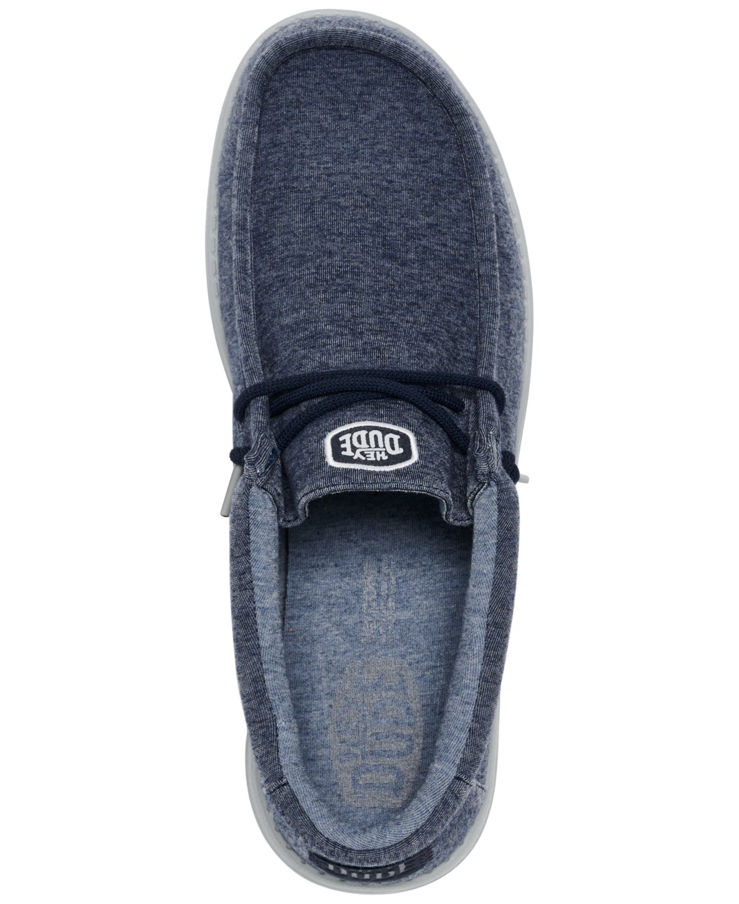 Мужские туфли Hey Dude Wally Stretch Jersey Slip-On Lifestyle Moccasin, цвет: Тёмно-синий — фото 5