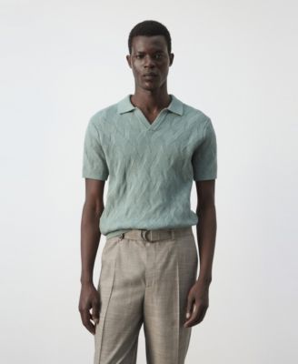 Men's Cotton Ribbed Structured Polo Shirt