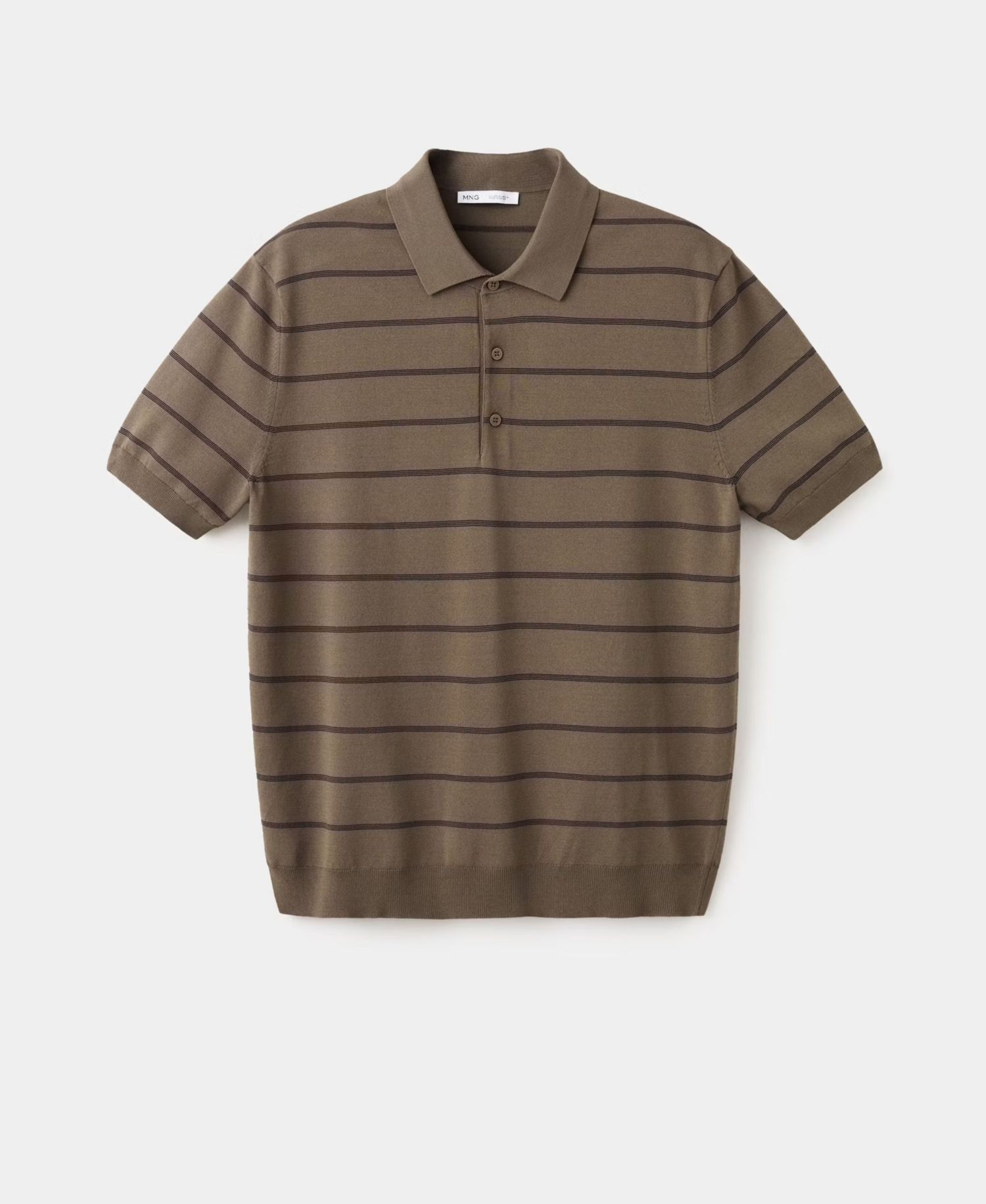 Men's Striped Fine-Knit Polo Shirt