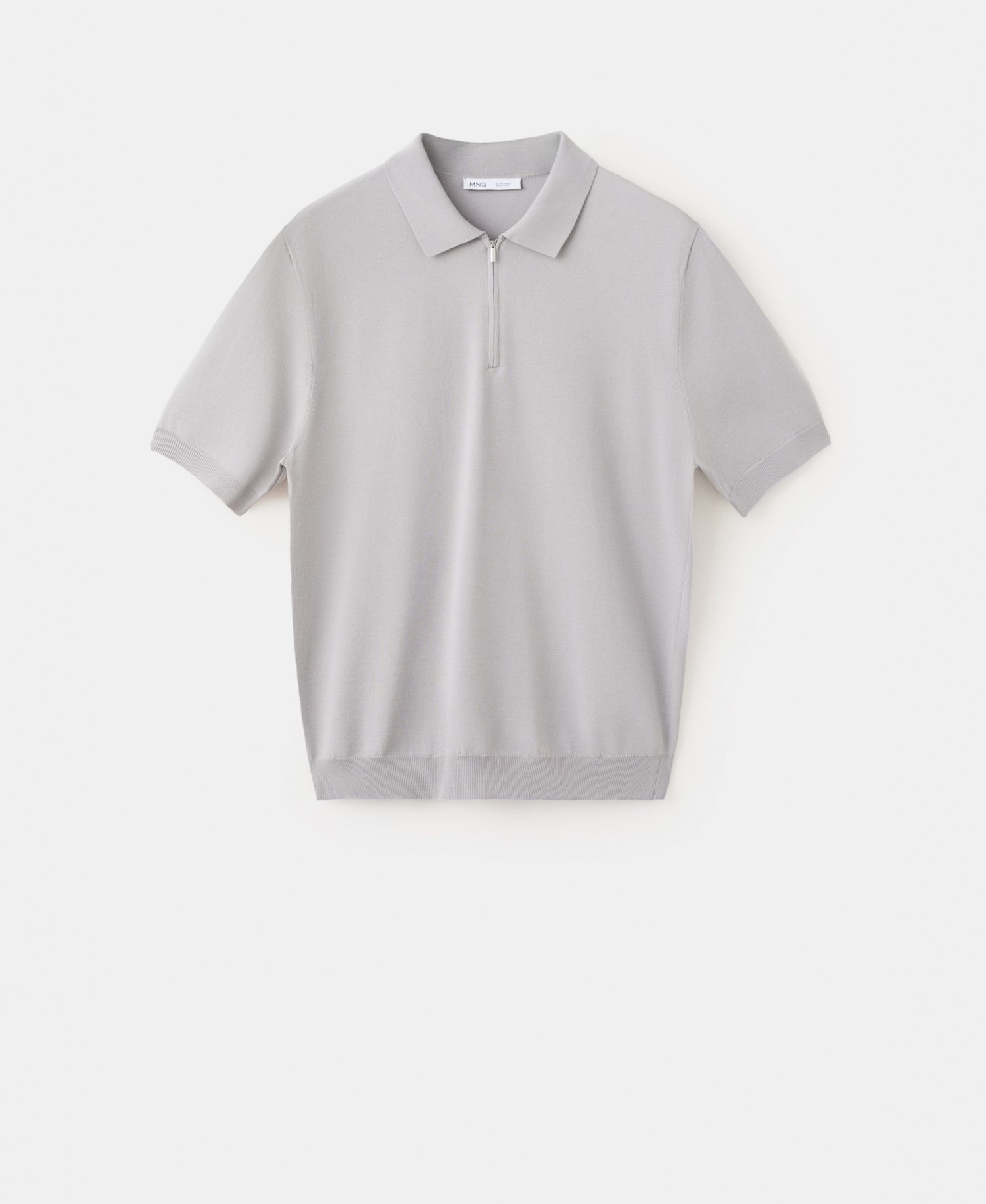 Men's Knitted Zip Polo Shirt