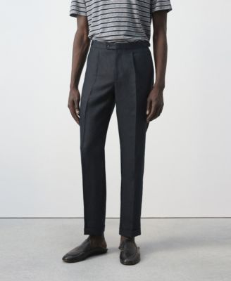 Men's Adjustable Bands Linen Suit Pants