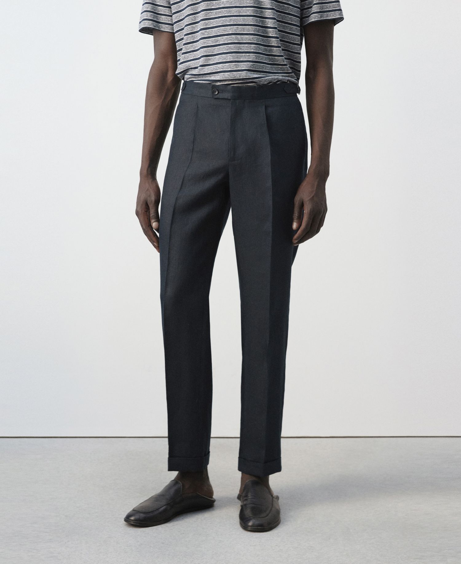 Men's Adjustable Bands Linen Suit Pants