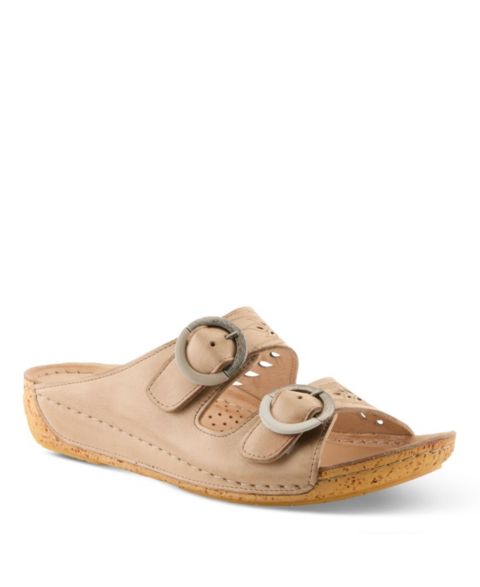 Женские сандалии Spring Step Gelatia Slide Wedge with Laser-Cut Detail, цвет: Бежевый