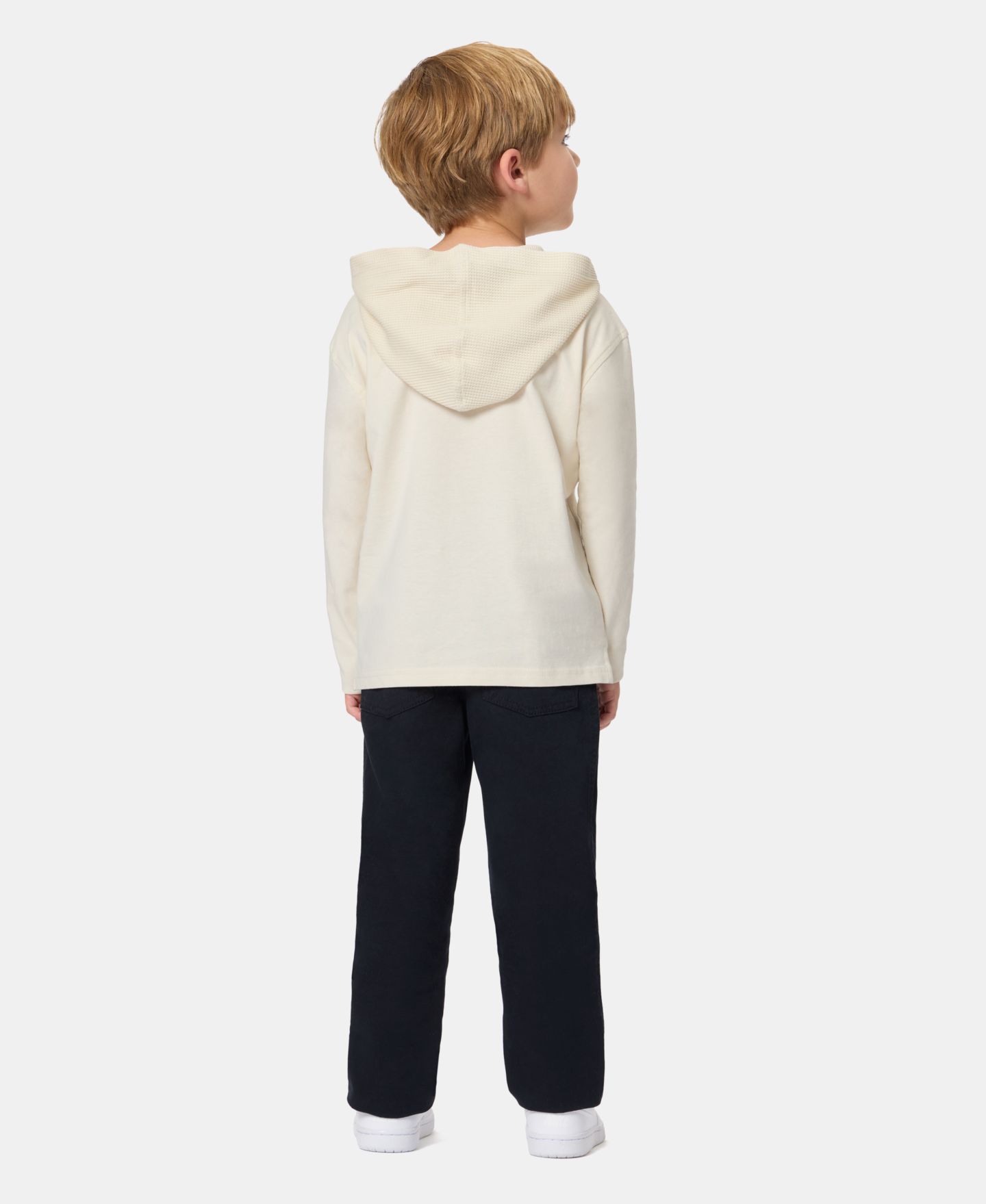 Детский комплект Calvin Klein: худи с длинным рукавом и брюки, 2T-7, цвет: Серебряный берёзовый / Чёрный — фото 3