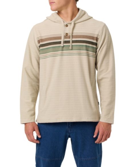 Мужское худи O'Neill Bavaro Block Striped Poncho, цвет: Хаки