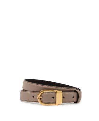 Women's Hazel Leather Curved-Buckle Belt