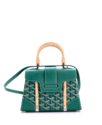 Mini Structured Saigon Top Handle Bag Coated Canvas with Leather